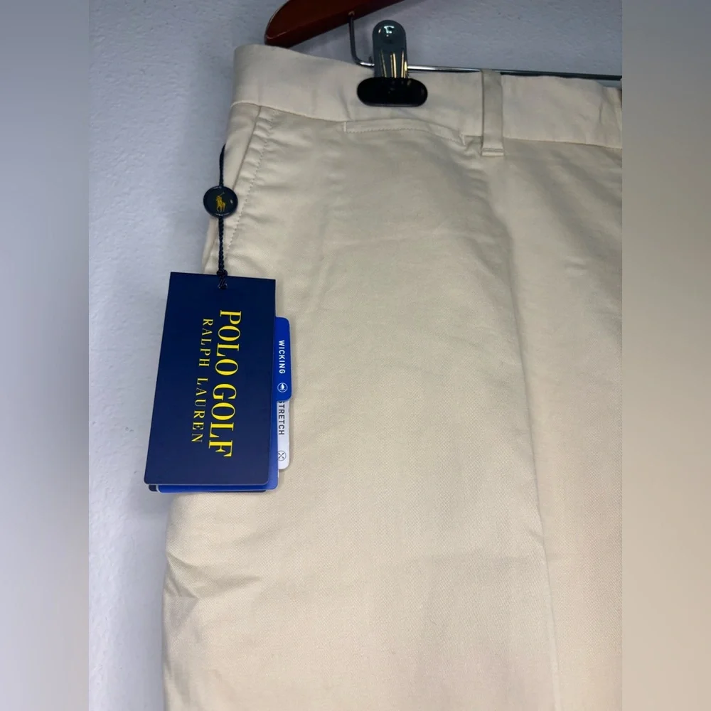 POLO RALPH LAUREN GOLF NWT BEIGE CREAM CLASSIC FIT MENS SHORTS SZ 34